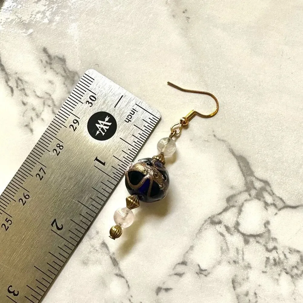 Vintage rose Quartz beaded earrings
